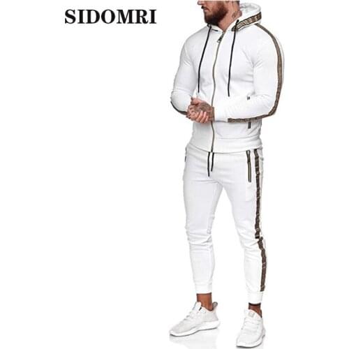 New Mens Sets Brand Sportswear Tracksuits 2 Piece Sets Mens Clothes Zipper Hoodies+Pants Sets Male Streetswear Coat Jackets