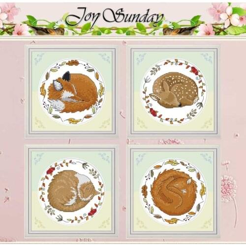 Hibernate animals Counted Cross Stitch 11CT Printed 14CT Cross Stitch Sets Chinese Cross-stitch Kits Embroidery Needlework