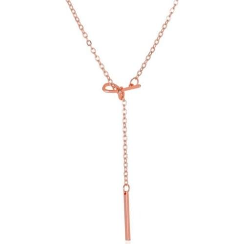 Personalized Long Knotted Sexy Bow Necklace Sexy Short Chain Clavicle Girl Necklace Simple