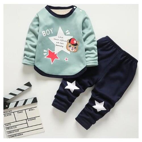 Boys Casual Pajamas Sets Girls Pajamas Sleepwear Clothing Sets Kids T-shirts Pants Children Cotton Home Clothing Set