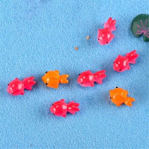 Fish Animals Goldfish & Lotus Fairy Garden Miniature Succulents Mini Landscape Decor Children Toys Miniatures