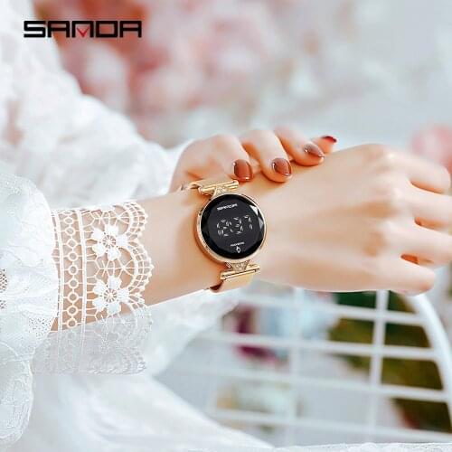 SANDA Fashion Brand Women Watches Touch Screen Casual Digital Watch Waterproof Wristwatches Female Clock Relogio Feminino 8002