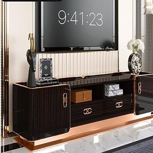 Postmodern Light Luxury TV Cabinet Coffee Table Combination Neoclassical Simple Hong Kong Style Living Room Furniture