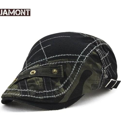 JAMONT Vintage Army Green Newsboy Hat British Cap NEW Camouflage Casual Visors Peaked Outdoor Sport Hat for Men Women Adjustable