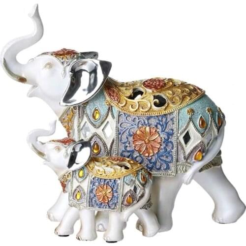 Hand carved elephant mascot birthday gift resin high quality home decoration