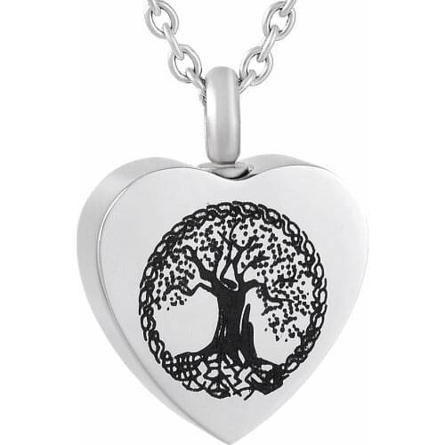 Tree of Life Cremation Jewelry for Ashes Stainless Steel Keepsake Jewelry Memorial Urn Necklace for Human Pet Ashes