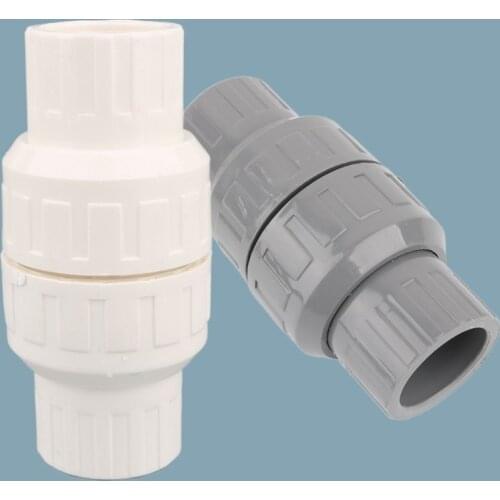 1pc 20/25/32/40/50mm PVC Check Valve Water Pipe One Way No-Return Valve Aquarium Fish Tank Garden Irrigation Pipe Joints