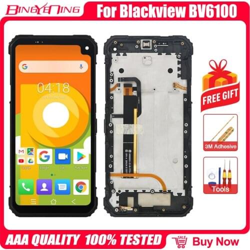 100% Original New LCD&Touch Screen Digitizer with frame Display module Repair Parts 6.88 inch For Blackview BV6100 LCD Cellphone