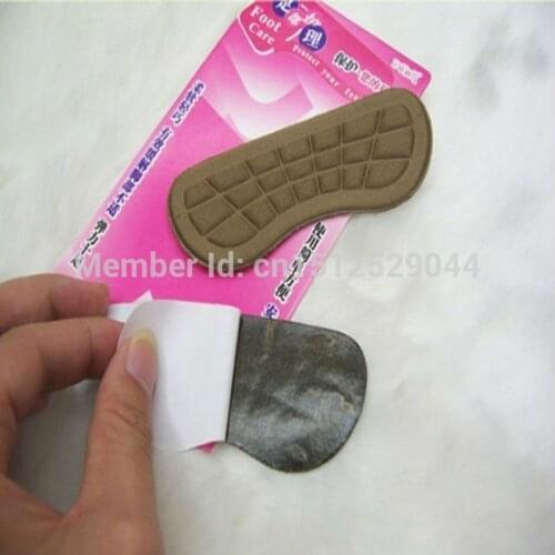 100 Pairs Fabric Faced Foot Care Feet Insoles Invisible Cushion Silicone Gel Anti-Slip Heel Liner Shoe Pads