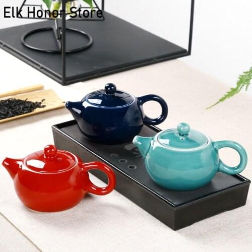 180ml Ji Blue Glaze Jade Porcelain Teapot Xishi Celadon Tea Pots Strainers Master Pots Small Single Pots Kung Fu Tea Teaset Gift