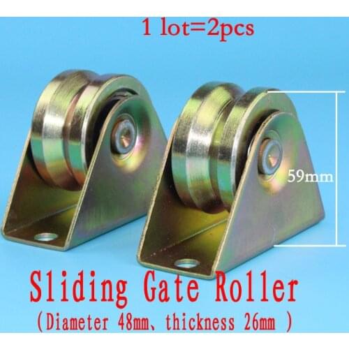 2 inch sliding gate roller groove "V" with two pcs 6201RS bearings 2pcs/lot