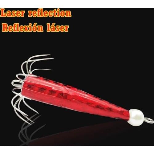 2pcs Laser reflective squid hook Sea Octopus Cuttlefish Umbrella Lead Fishhook Plumb Luminous bait lure Fishing DIY accessories