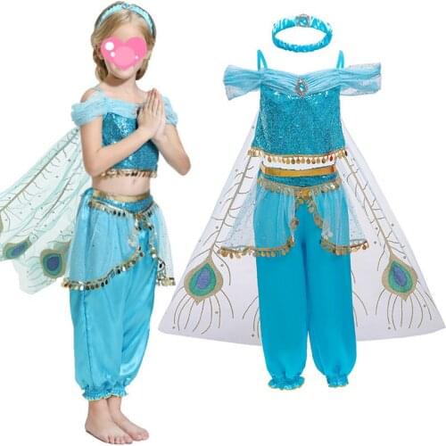 2019 Winter Fancy Aladdin Costume Baby Girl Clothing Print Christmas Tracksuit For Girls Clothes Kids Children Set 3-10 Years
