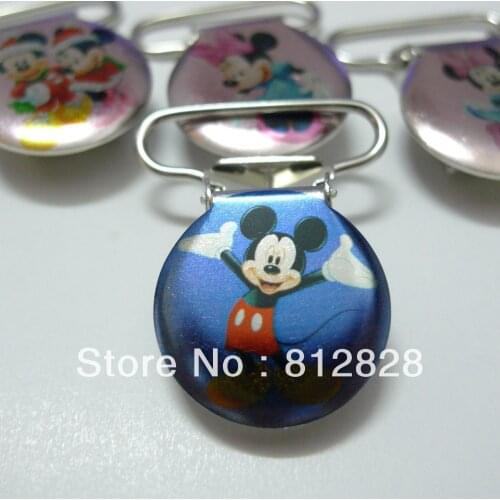 25pcs 1'' 25mm Enamel Mickey Welcome Pacifier Clips