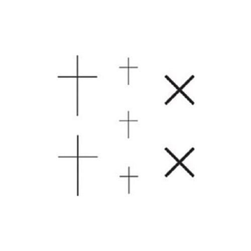 35MM×35MMDIY cross tattoo stickers waterproof female long lasting black and white simple sexy small pattern