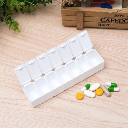 7 Days Pill Case Weekly Medicine Organizer Medicine Storage Tablet Pill Box With Clip Lids Pill Case Splitters Storage Dispenser