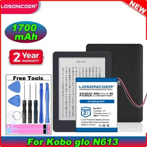 LOSONCOER 1700mAh For Kobo Glo Battery E-book Reader N613 Battery