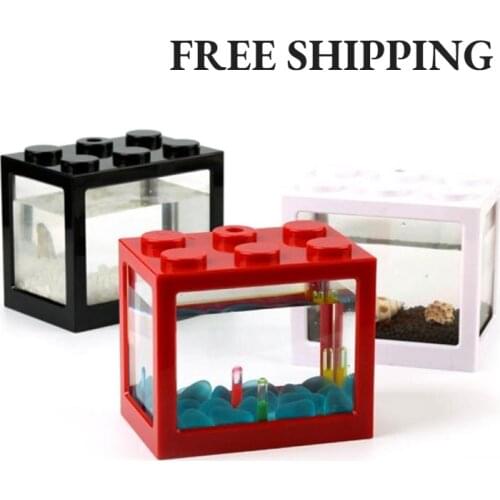 YLANT Pecera acrilica transparente para acuario decoracion de escritorio creativa bloques de construccion apilados