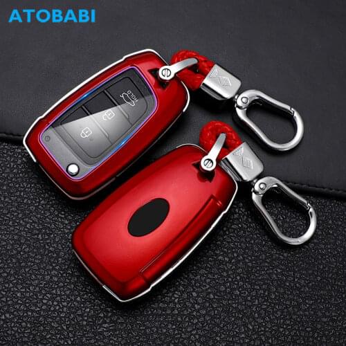 ATOBABI ABS Car Key Case For Hyundai Venue Sonata Veloster Kona Accent Azera I30 Elantra Flip Remote Control Fob Protector Cover