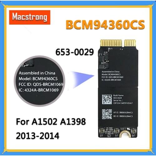 Tested BCM94360CS A1502 WIFI Airport Card for Macbook Pro Retina A1398 WIFI Bluetooth 4.0 802.11ac BCM94360CSAX 653-0029 2.4G 5G