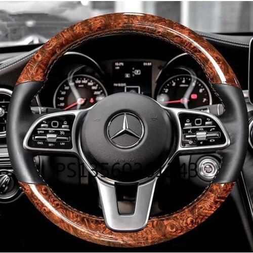Suitable for Mercedes-Benz c200l glc260l e300l gla200 a200l hand-sewn steering wheel cover suede leather grip cover