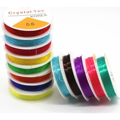 10Rolls Mixed Colors 0.6MM 0.8MM Strong Crystal Beading Stretch Elastic Cord Wire String DIY Jewelry Cord Craft Bracelet Making