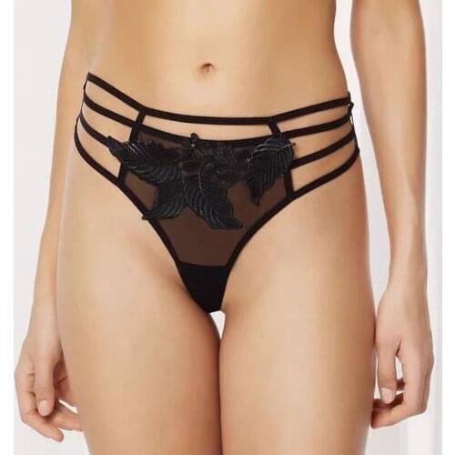 Exquisite Embroidery Lace Panties Perspective Bundled T-string Sexy Thin Thong Underwear Women Seamless Thong Sexy Panties