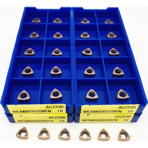 Carbide WCMX030208FN AZC330 U drill tool lathe parts tool turning carbide insert WCMX 030208 special insert for lathe U drill