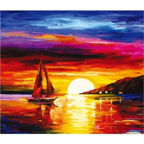 Colorful sunset The wooden puzzle 500 pieces ersion paper jigsaw puzzle white card adult childrens educational toys