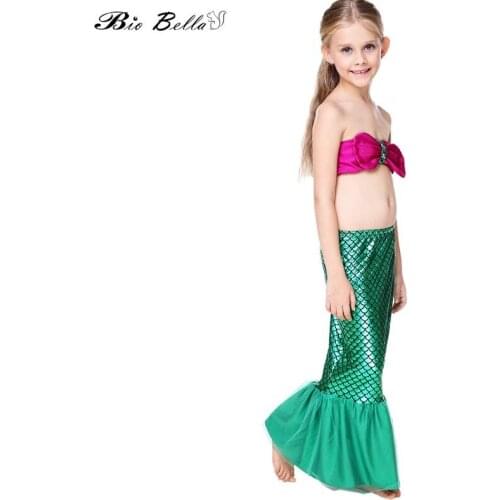 Children Girls Swimwear Kids Bikinis 1-8Years Swimsuit Cosplay Connectable Mermaid Swimsuits Bikinis Suit Swimming Party Clothes