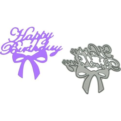 Small Size Happy Birthday Pattern Metal Cutting Dies Craft Paper Cutter Mold For DIY Congratulation Card Decorating