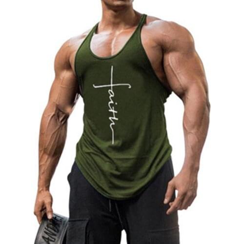2021 Summer Men Gym Tanks Top Printed Loose Bodybuilding Tan-k Tops Round Collar Sleeveless Vest Shirt New Fashion Male Clothing