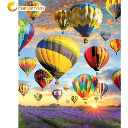 CHENISTORY Paint By Numbers Kits For Adults Children 60x75cm Framed Color Balloon Oil Picture By Number Hand Painted Unique Gift