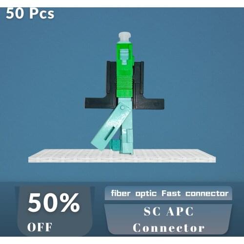 Low Price FTTH Tool SC APC Connector Single-Mode Cold Fiber Optic Fast Assembly Connnector 50 PCS