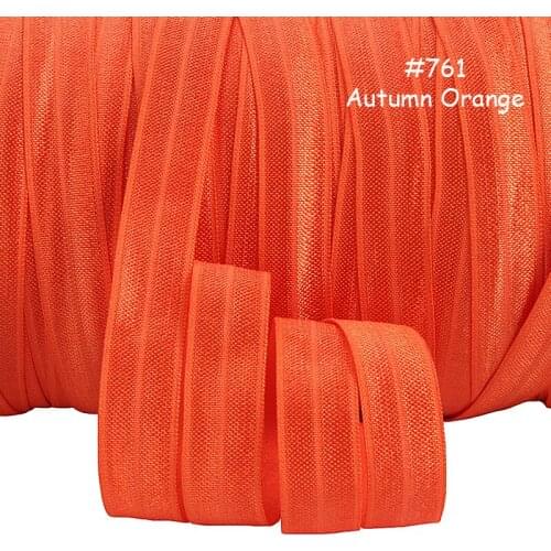 FLRARIBBON New autumn orange color fold over elastic ribbons