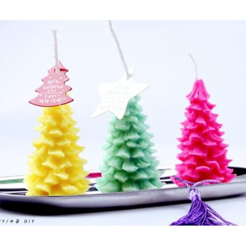 New DIY 3D Christmas Tree Decoration Silicone Candle Mold Form Handmade Resin Clay Crafts Moulds Decoration Tools Supplier