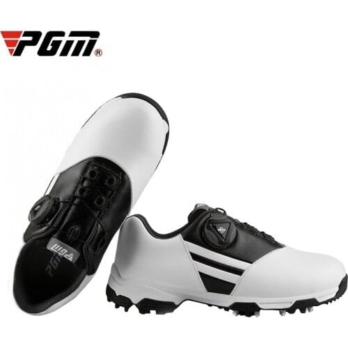 PGM Authentic Childrens Golf Shoes Waterproof Sports Sneakers Knob Buckle Non-slip Spikes Shoes Breathable Shoes D0847
