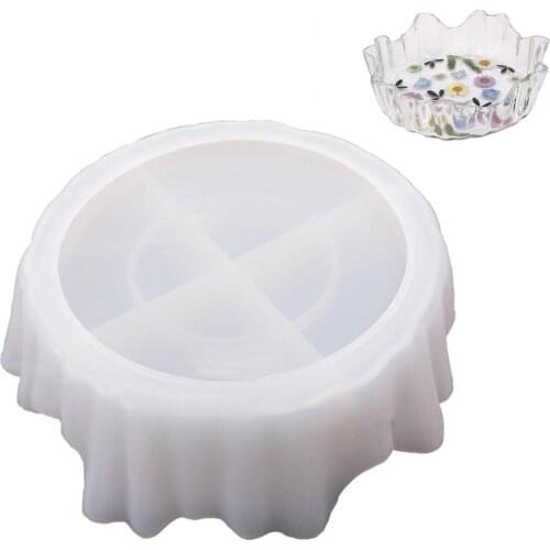 DIY Crystal Resin Irregular Flower Pot Storage Tray Silicone Mold Potted Plants Holder Mold Home Storage Basket Making Tool
