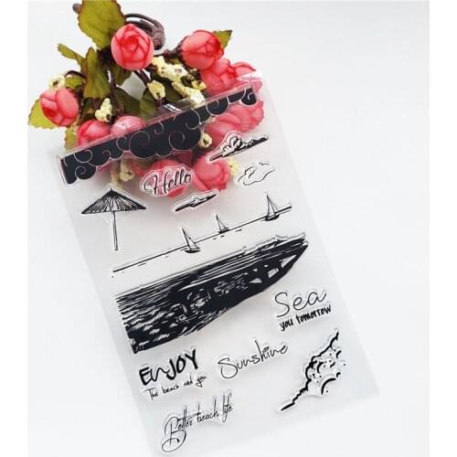 11*16CM Blue Sky Transparent Clear Stamps / Silicone Seals Roller Stamp For DIY Scrapbooking Photo Album/Card Making