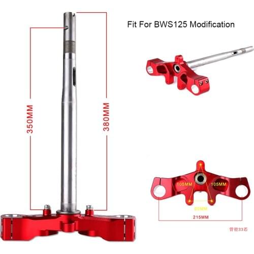 For BWS125 Scooter Motorbike Steering Column Modified CNC Retrofit Front Shock Absorber /Front Fork Upper and Lower Plate Riser