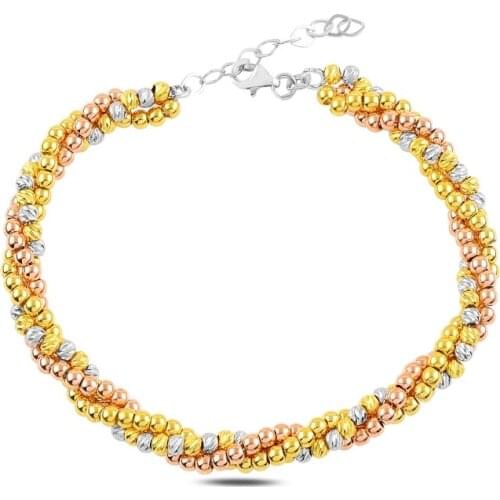 Silver 925 Sterling 3 Color Dorica Bulk Bracelet