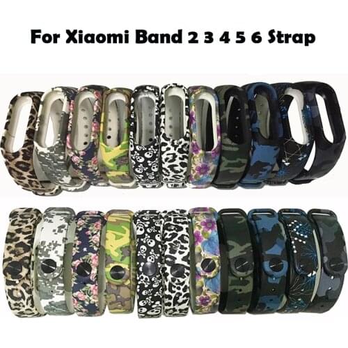 Silicone Camouflage Wrist Strap for Xiaomi Mi Band 2 3 4 5 6 Bracelet Colorful Wristband Strap Band Accessories for Xiaomi Band