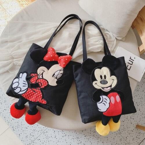 Disney Mickey mouse shoulder bag female 2019 new handbag large-capacity soft Messenger bag canves tote shopping bag