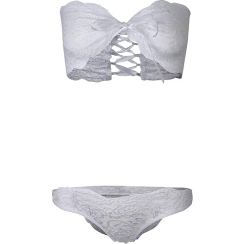 Women Sexy Babydoll Lingerie Lace Bikini Bra Thong Nightwear Sleepwear Set