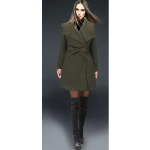 2020 autumn and winter womens woolen coat slim long woolen coat womens Harajuku style temperament em