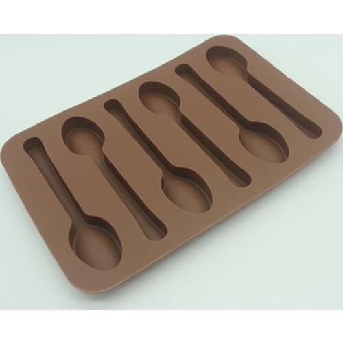1Pcs 3D Cake Mould Spoon Shape Chocolate Mold S/L Multi Purpose Christmas Decoration DIY Baking Tools Non-stick Silicone