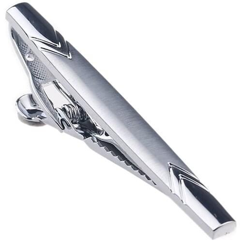 1 Piece Classic Pattern Tie Bar Silver Metal Tie Clip for Men Wedding Gifts for Guest Necktie Clips Pin For Mens Gift Jeweller