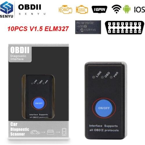 （10PCS）ELM327 V1.5 OBD2 WIFI Bluetooth Support IOS Android elm 327 obd 2 Car Auto Diagnostic Tool WI-FI obd2 Scanner automotriz