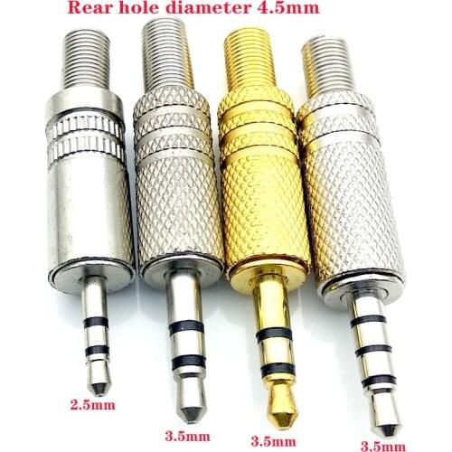 2pcs/lot 2.5 3.5mm Replacement 3.5mm Male Repair Headphones Audio Jack Plug Connector Soldering For Most Earphone Jac