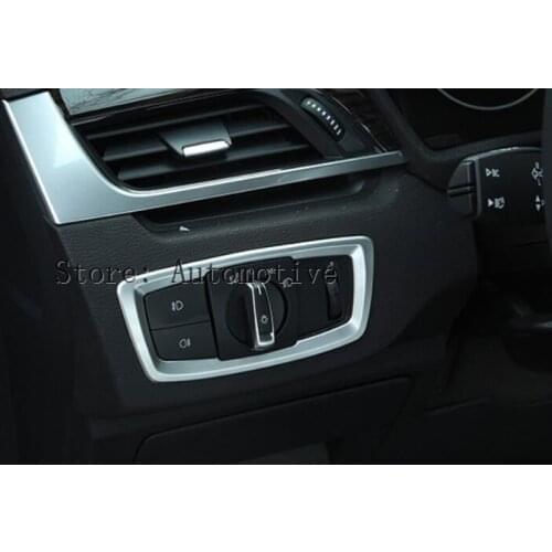 ABS Chrome Headlight Switch Cover Trim For BMW X1 f48 2016 Car Interior Accessory